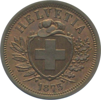 2 Rappen 1875 B - fast stempelglanz